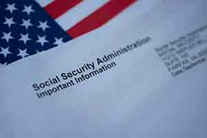 Social Security Dsiability Lawyer's desk with papers.